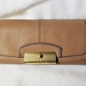 Vintage Leather Coach Foldover Clutch Wallet